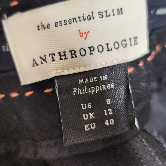 Anthropologie Black Essential Slim Pants 8 - Picture 4 of 5